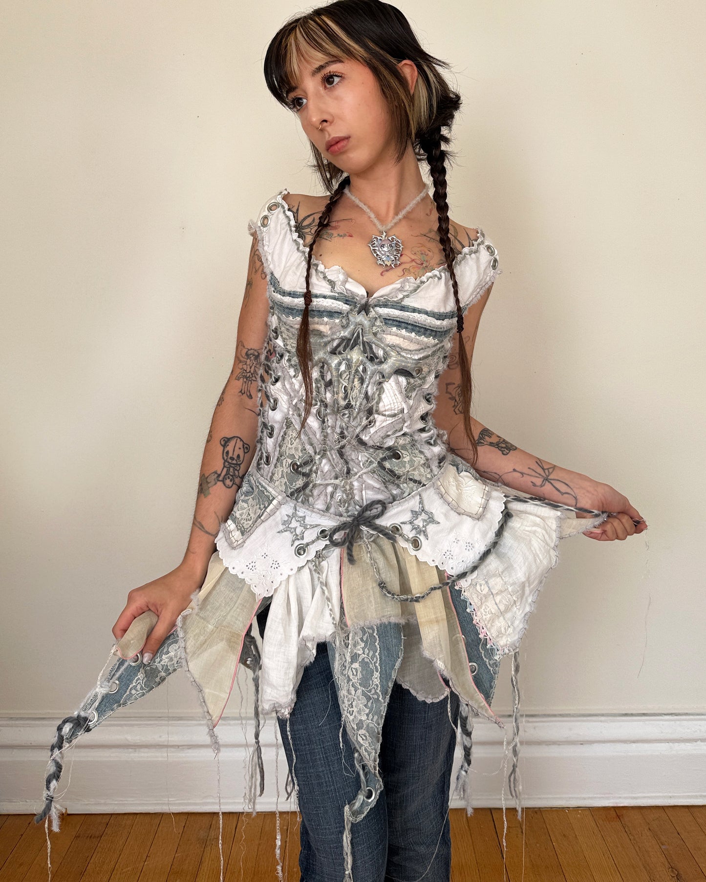 denim dance garter